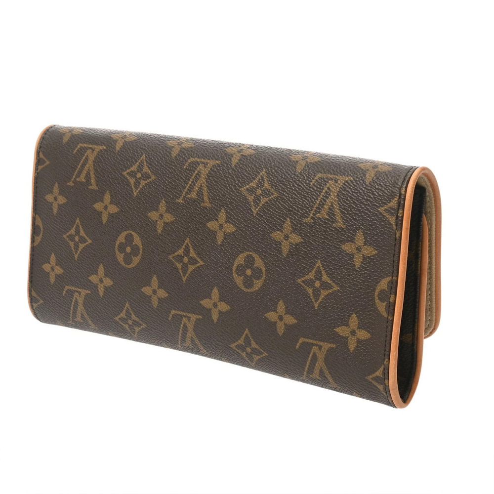 Louis Vuitton Monogram Twin Canvas Brown Shoulder Bag Pochette Brown